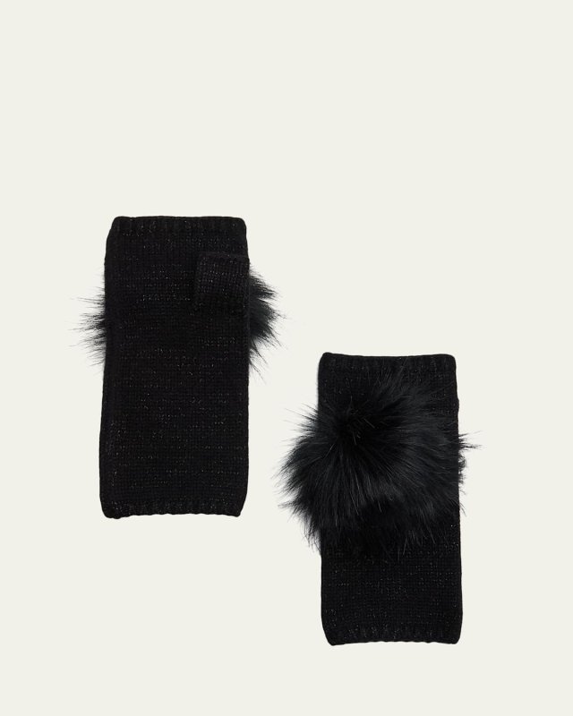 Cashmere Lurex Fingerless Gloves